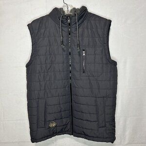 Wantdo Water Resistant Thick Puffer Vest Jacket with Hood Gray Mens Sz M